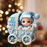 Baby Inside Gift Box 3D Effect Personalized Acrylic Ornament- Gift for Newborn