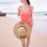 Personalized name birth flower soft brim sun hat