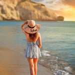 Personalized name birth flower soft brim sun hat