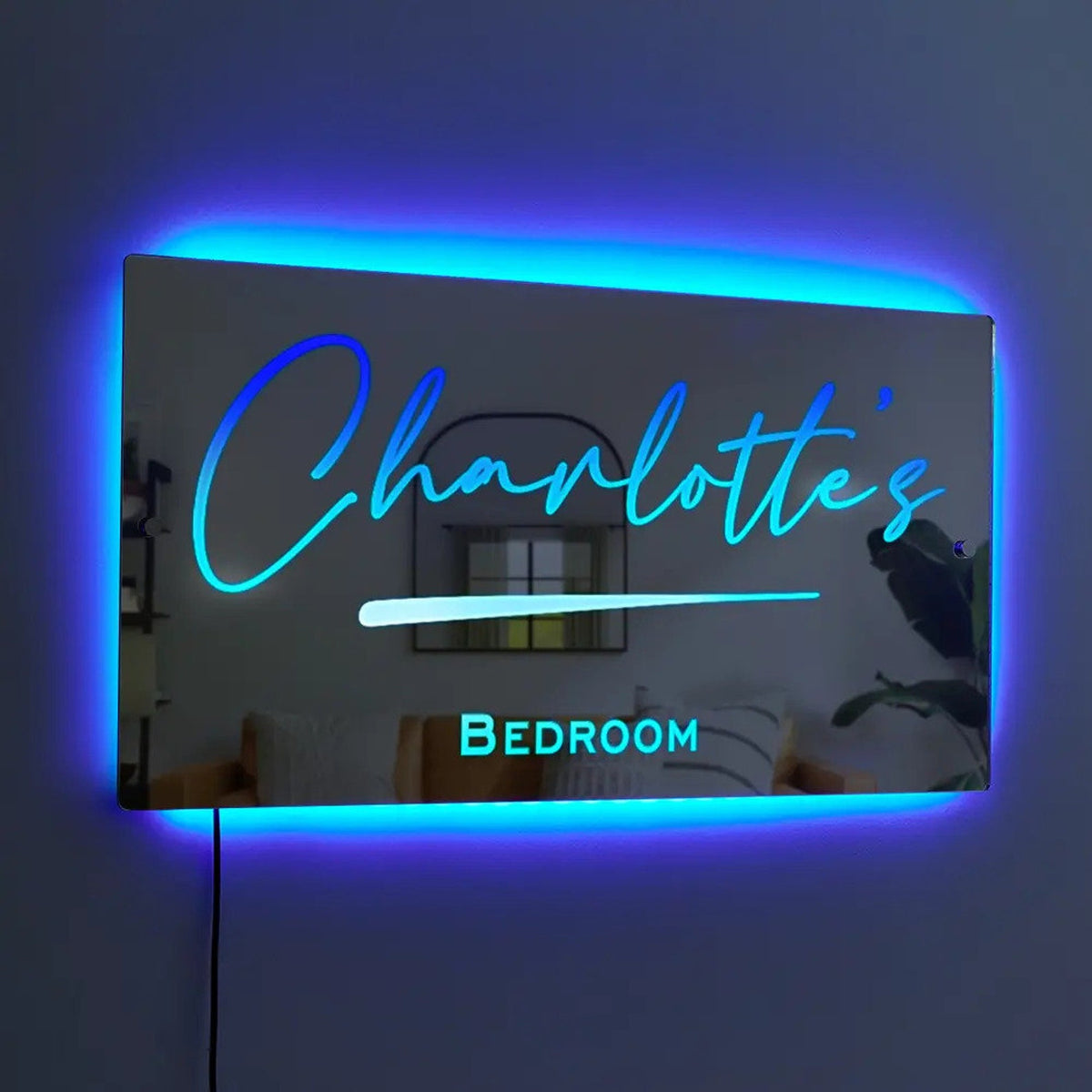 Personalised Name Mirror Light Sign