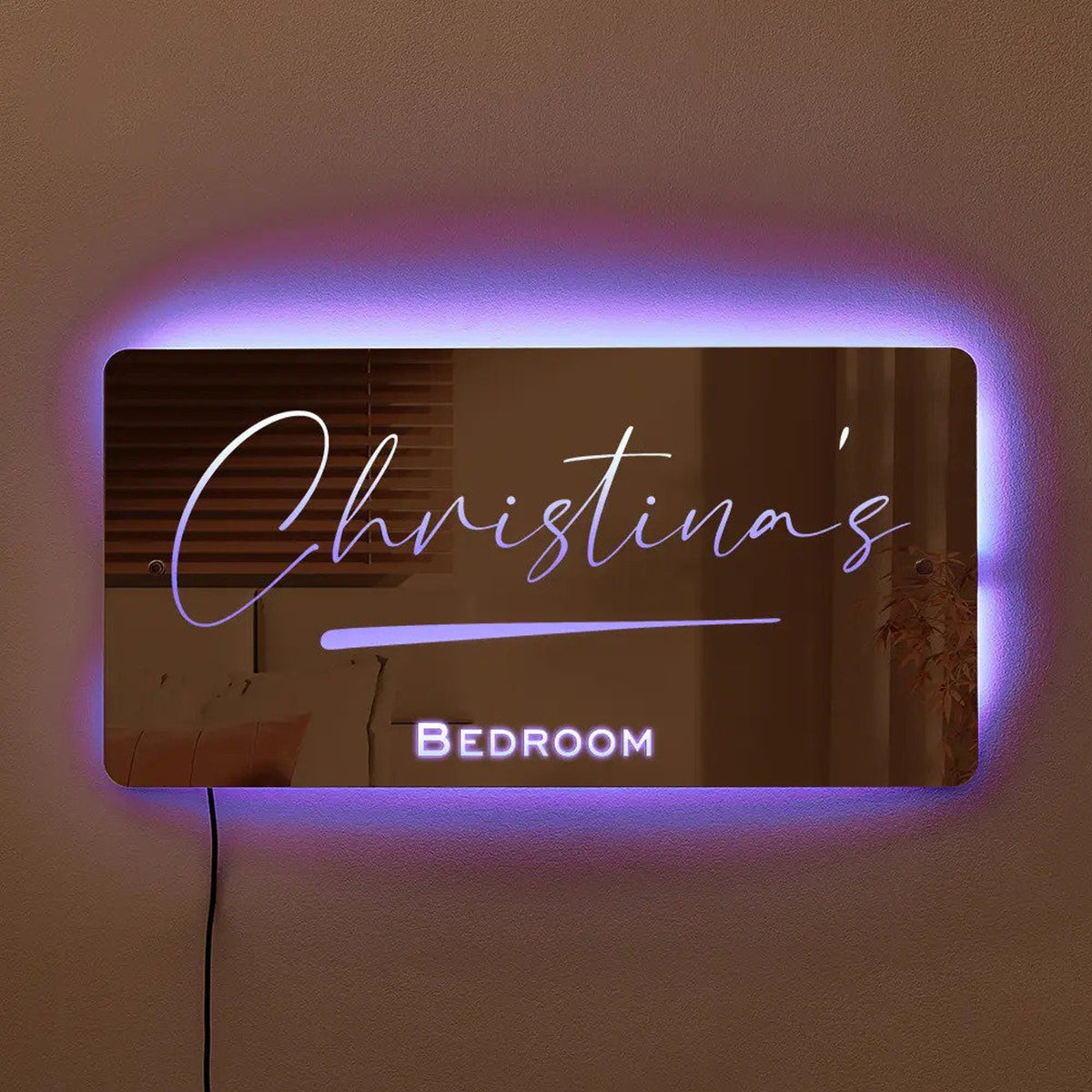 Personalised Name Mirror Light Sign