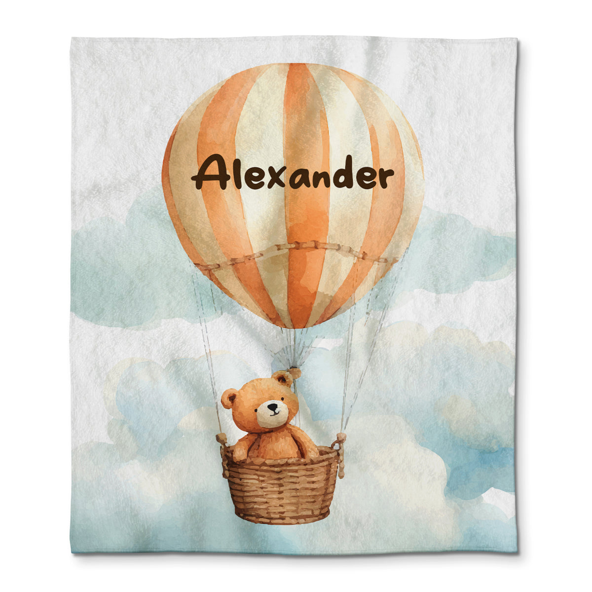 Personalized Hot Air Balloon Baby Shower Gift Custom Name Blanket
