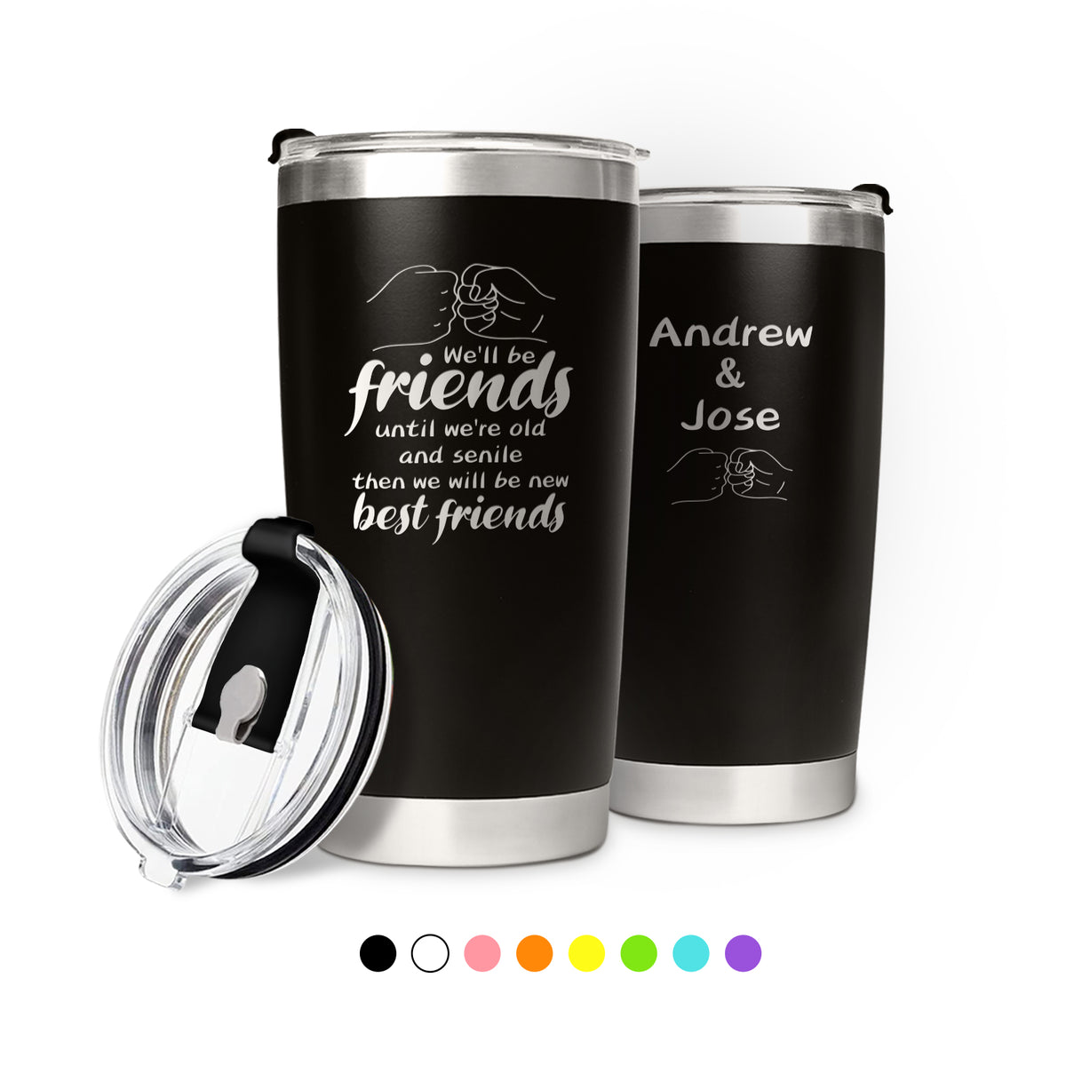 Best Friends Personalized Tumbler with Engraved Name Personalized Gifts for Friends