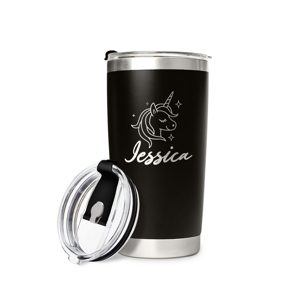 Personalized Unicorn Tumbler Cute Gifts Customize Name With Lid Travel Coffee Cup