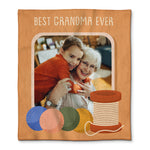Custom Best Grandma Ever Photo Blanket Grandparents Personalized Blanket