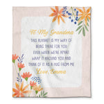 Custom Hug Blanket Personalized Grandparent Throw Blanket Gift from Grandkids