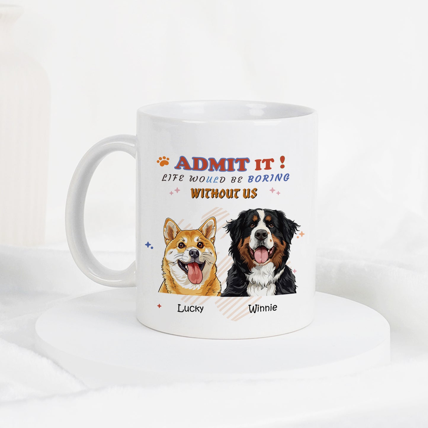 Customizedbee Ceramic Coffee Mug with Customized Pet Pattern and Name