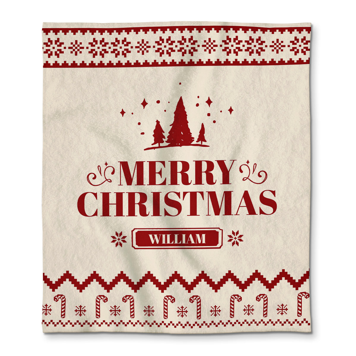 Merry Christmas Style Custom Name Blanket
