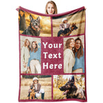 Personalised 6 Family Photos Soft Throw Blanket Gift for Mom Grandma Dad