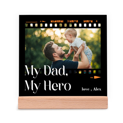My Dad My Hero Happy Father's Day Desk Sign Decor Gift