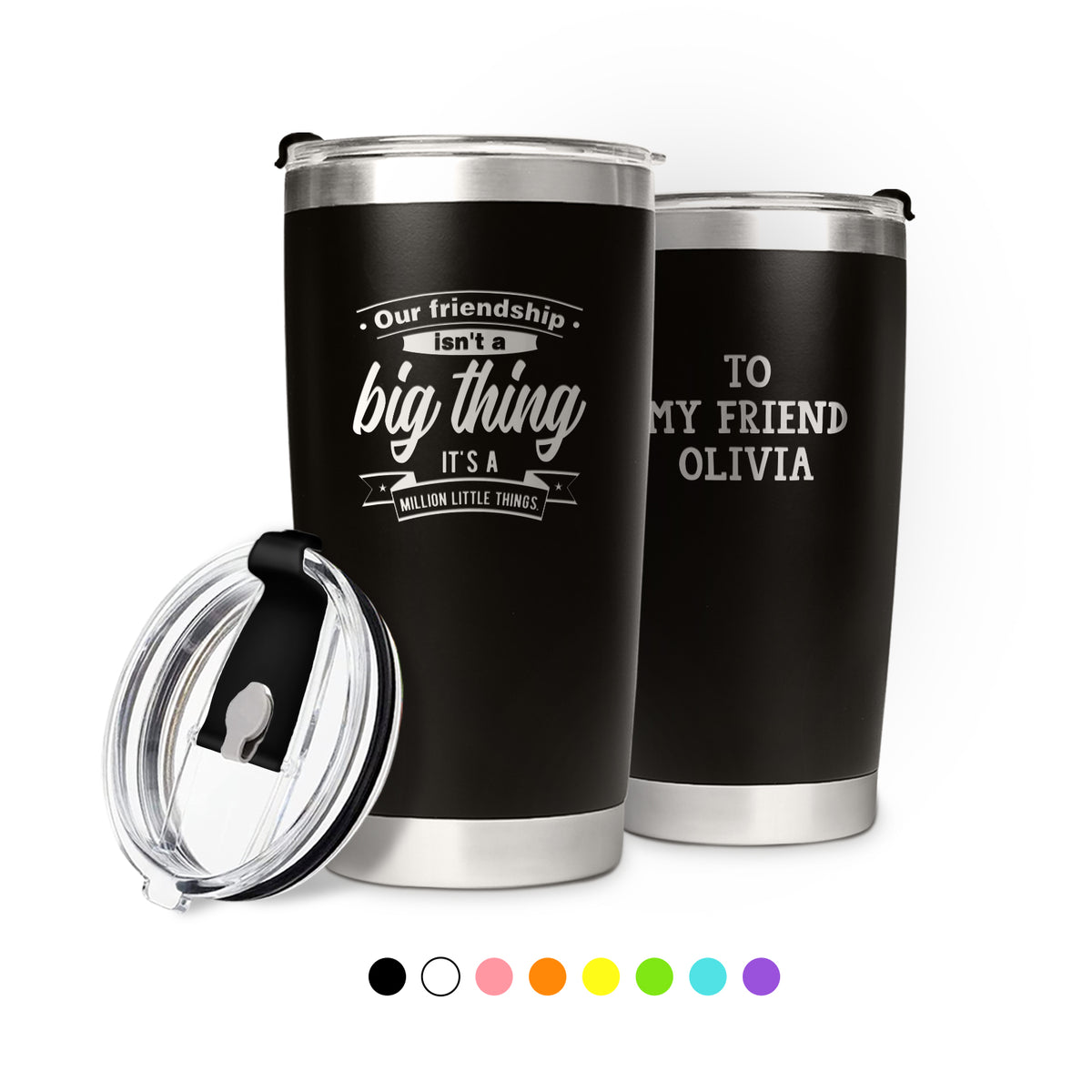 Friendship Isn't A Big Thing Personalized Tumbler with Engraved Name