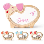 Piggy Bank for Kids, Personalized Wooden Money Box, Custom Piggy Bank Toy, Creative Saving Bank for Girls Boys, Ideal Birthday Back to School Gifts for Children & Decor