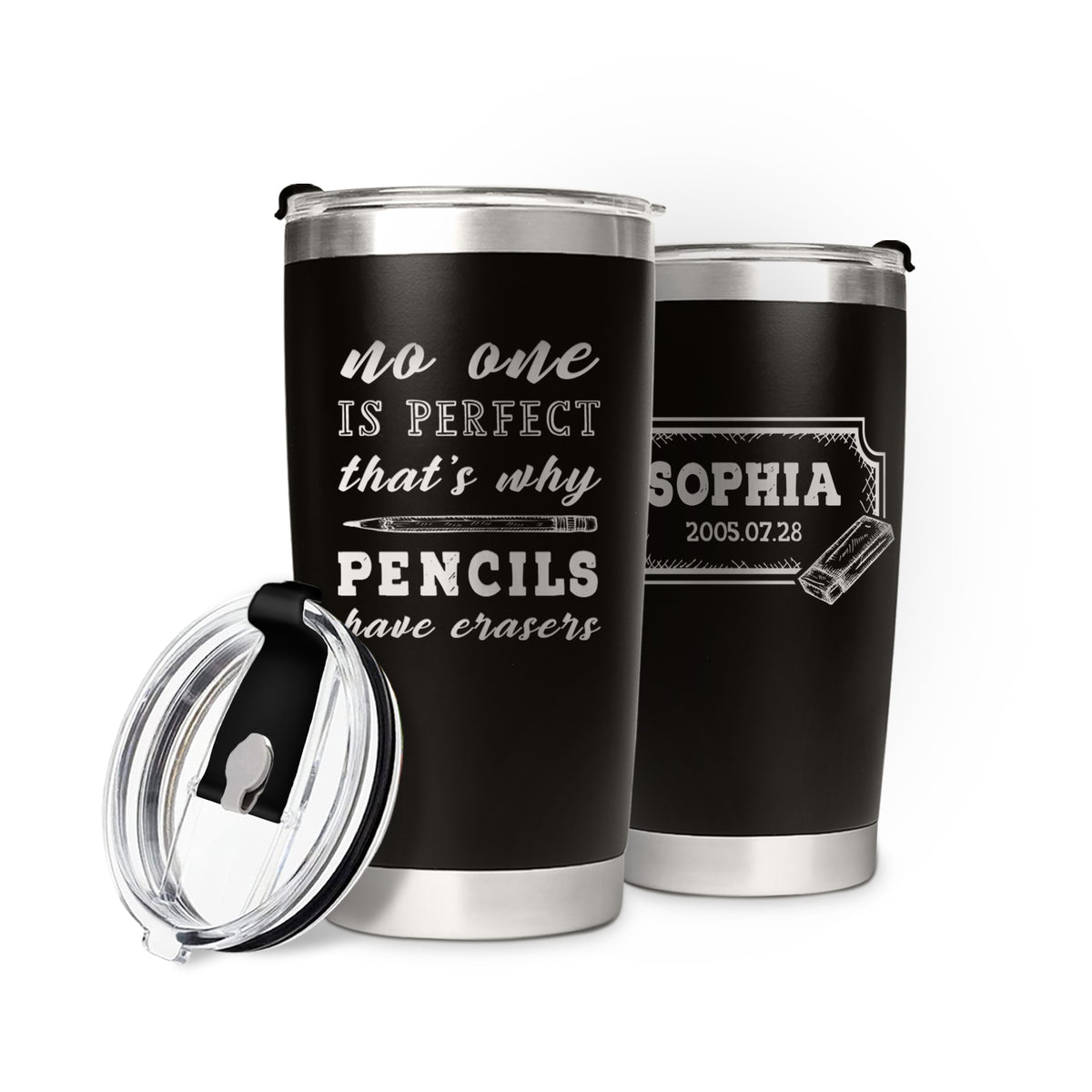Personalized Stainless Steel Tumbler Inspirational Quote Travel Mug Gifts