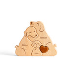 Family Dog Puzzle, Personalized Wooden Puzzles with 2-5 Family Members Names, Perfect Birthday Anniversary Wedding Gifts for Women Men