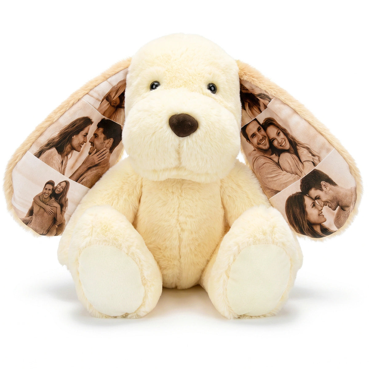 Personalized Dog Stuffed Animal with Custom Photo Custom Text Puppy Plush Keepsake, Birth Announcement Gift, Newborn Memory Keepsake, Nursery Decor for Baby Girl & Boy