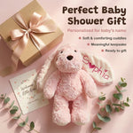 Customizedbee Personalized Stuffed Dog with Name, Embroidered Ear (Name/Date/Text), Soft Plush Puppy, 10/12.5/16 Inches, Easter Basket Gift for Toddlers Kids, Baby Shower Birthday Gift