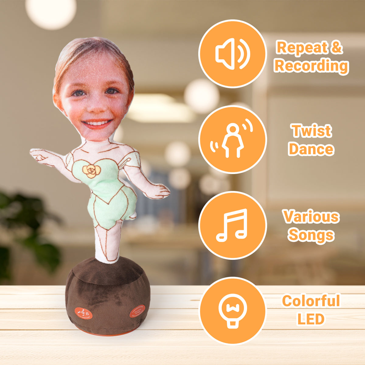 Personalized Interactive Dancing Doll: Talks, Sings, Repeats—Ideal Toy for Toddlers