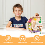 Personalized Wooden Letter Piggy Bank - Colorful Dinosaur Style