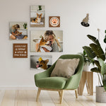 Custom Your Dog/Cat Pets Portrait Photos Painting Framed Canvas Prints 6Pcs Set