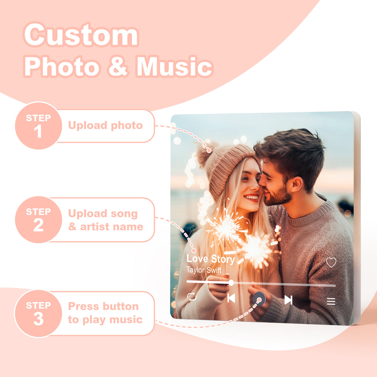 Personalized album fridge magnet music, wall photo stickers music that can be played without a phone, music fridge magnet pro