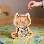 Wooden sitting cat Piggy Banks for Kids