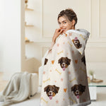 Custom Lovely Pet Photo Valentine Style Hooded Blanket
