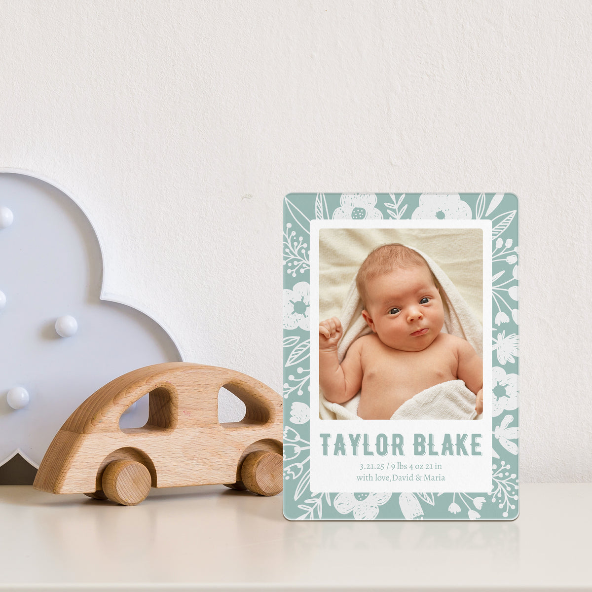 Floral Blooming Miracle Custom Newborn Announcement