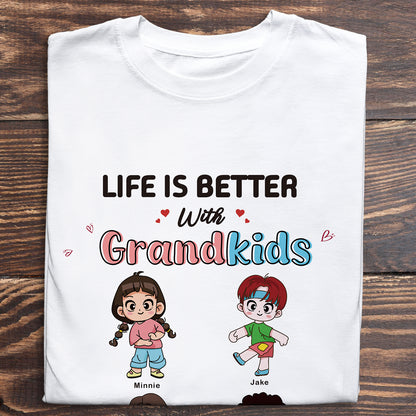 Personalized Baby Dinasour T-shirt with "LIFE IS BETTER With Grandkids"