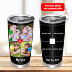 Personalized Tumbler with Pictures Text Name, Custom Stainless Steel Tumblers 20oz, Personalized Coffee Tumbler Travel Mug, Personalized Gifts for Anniversary Birthday Graduation