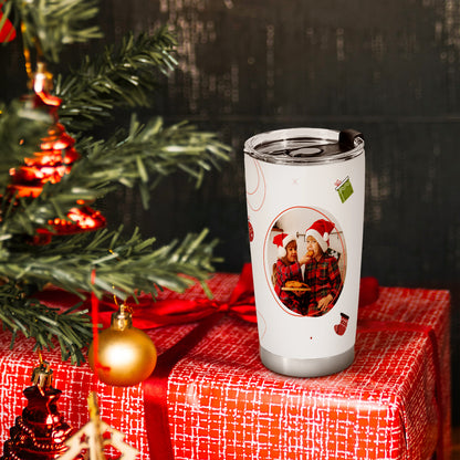 Xmas Customize photo With Lid Travel Coffee Cup
