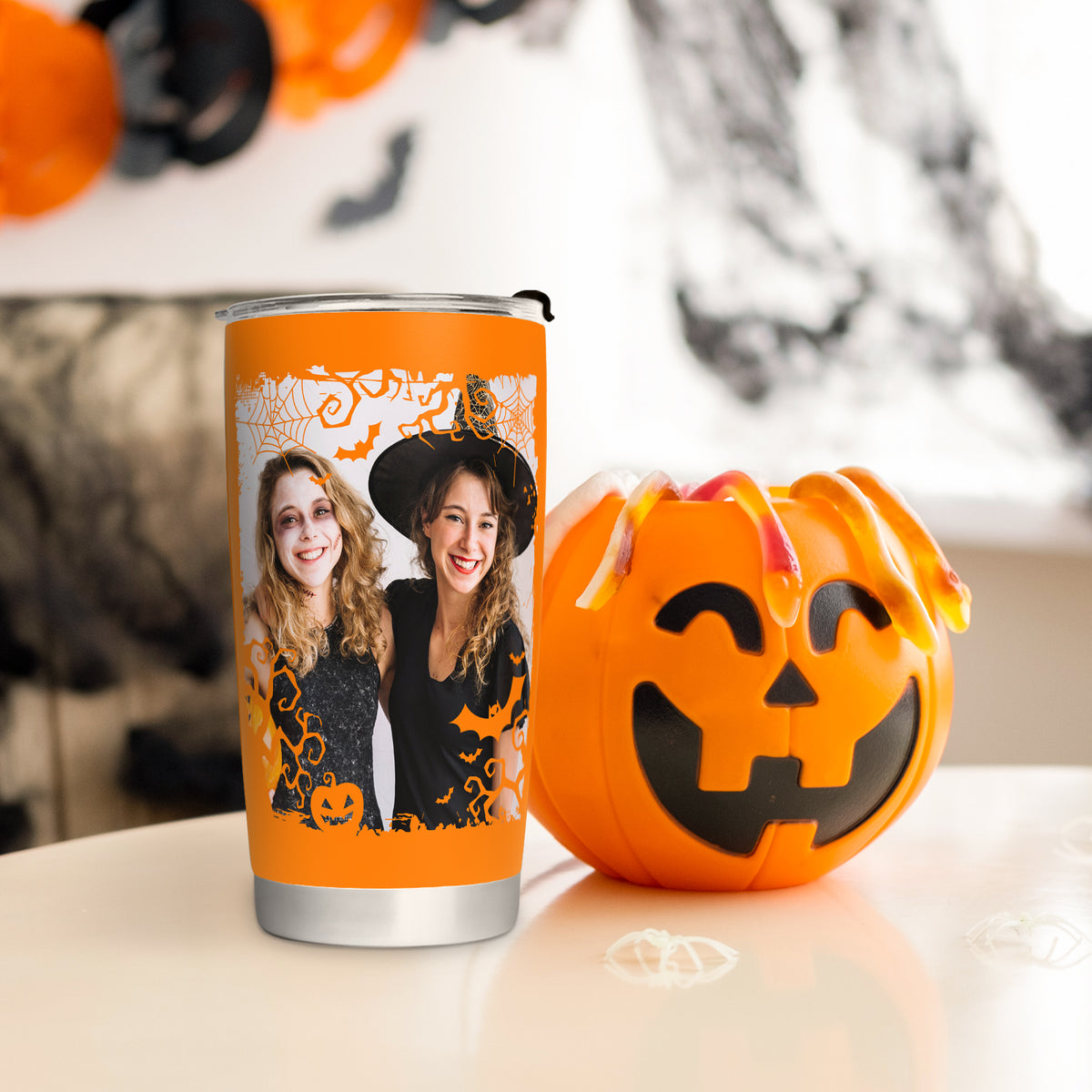 Personalized Pumpkin Magic Your Custom Halloween Photo Tumbler