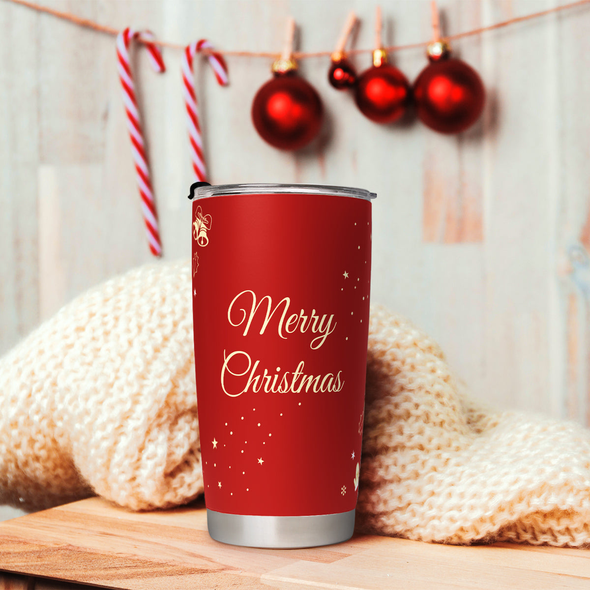 Personalized Chrismas Day Custom Pictures Stainless Steel Tumblers
