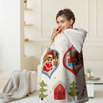 Winter Wonderland Custom Name Christmas Blanket Hooded