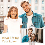 Custom Couple Name & Photo Style Hooded Blanket