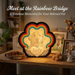 Custom Pet Memorial Night Light – Personalized 3D Printed Dog & Cat Photo Lamp with Rainbow Bridge & Angel Wings – Sympathy Gift for Pet Loss, Warm Bedside Decor, USB Powered (8 x 7.6 Inch)