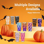 Halloween Tumbler Ghost Skull Pumpkin Stainless Steel Travel Tumbler Spooky Coffee Cup Mug for Women Birthday Horror Gift Personalized 30oz Tumbler Cup with Picture Text Name