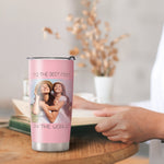 Personalized Tumbler with Picture Text Name Logo, Travel Coffee Mug with Lid Straw, 20 oz Tumbler Personalized Gifts for Couples Friends Families