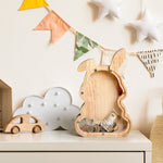 Bunny Piggy Bank for Kids, Personalized Wooden Money Box, Money Holder Encourages Early Saving