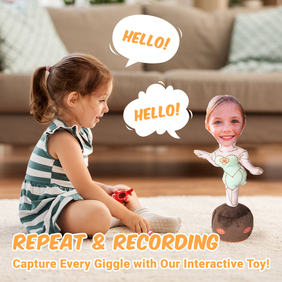 Personalized Interactive Dancing Doll: Talks, Sings, Repeats—Ideal Toy for Toddlers