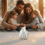 Personalized Bear Family Necklace - 18K Gold Plated Custom Name Pendants