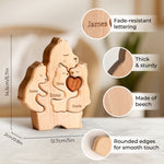 Mommy Bear Family Puzzle, Personalized Wooden Puzzles with Mothers and 1–4 Kids Names