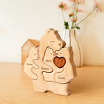 Mommy Bear Family Puzzle, Personalized Wooden Puzzles with Mothers and 1–4 Kids Names