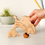Elephant Family Puzzle, Personalized Wooden Puzzles with 2-5 Family Members Names, Unique Family Decor Wood Sculpture Gifts for Mom Grandma