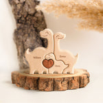 Wooden Dinosaur Family Puzzle, Personalized Puzzles with 2-5 Names, Birthday Anniversary Wedding Gifts for Women Men, Customized Home Decor Housewarming Gifts for Parents Couple Friends