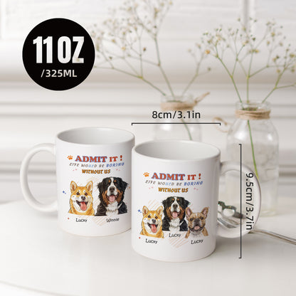 Customizedbee Ceramic Coffee Mug with Customized Pet Pattern and Name