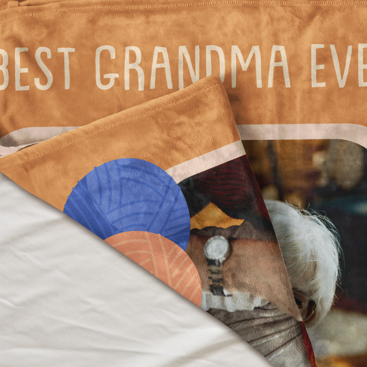 Custom Best Grandma Ever Photo Blanket Grandparents Personalized Blanket