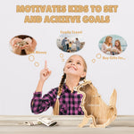 Wooden Dog Piggy Banks for Kids, Personalized Dog Coin Bank with Name, Custom Gifts for Kids Birthday & Decor, Wooden Cashbox Money Jar Educational Toy for Boys Girls