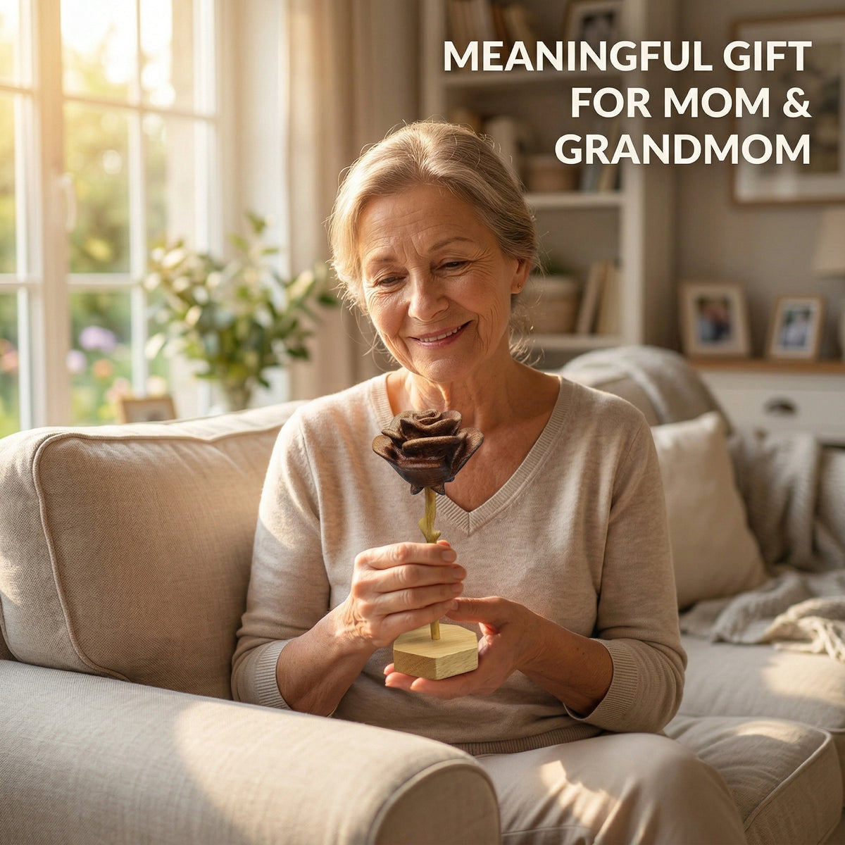 Personalized Wooden Rose Keepsake - Custom Engraved Gift for Mom