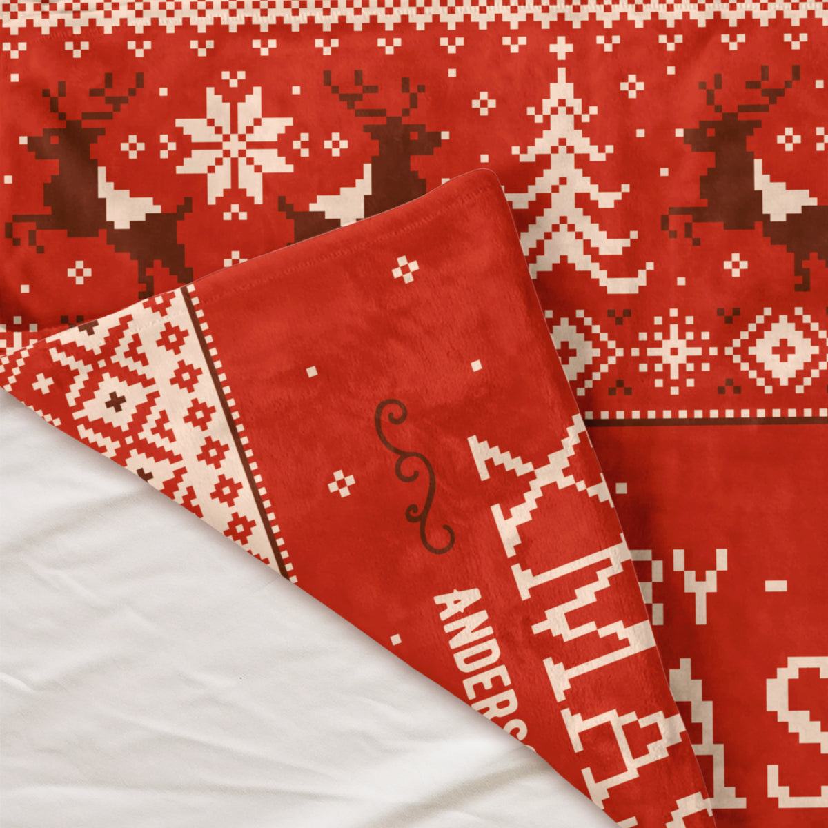 Christmas Personalized Name Throw Blanket