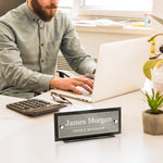 Personalized Acrylic Desk Name Plate, Custom Office Decor for Employee Appreciation, Elegant Professional Boss Gifts for Women Men with 10 Styles 2 Sizes 15+ Custom Fonts